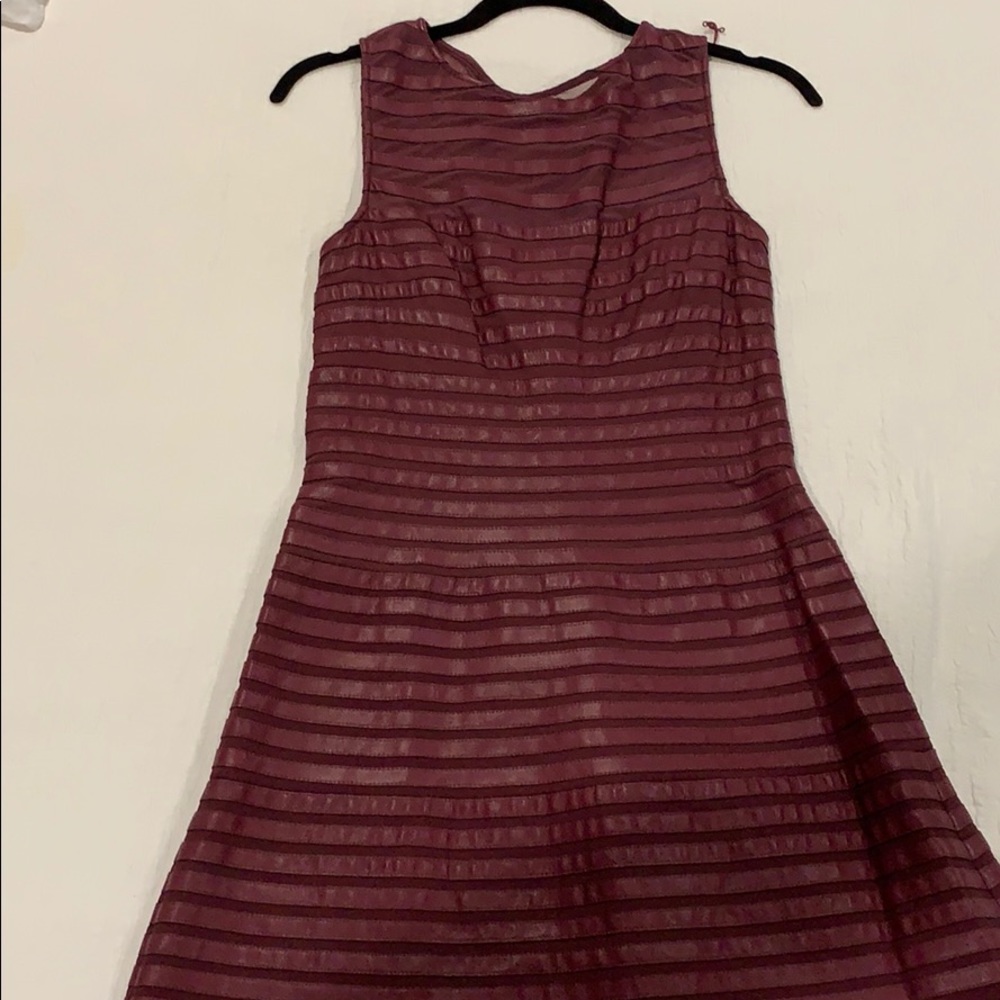 Burgundy leatherette dress